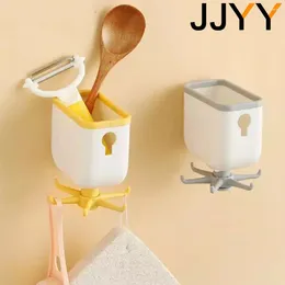 Magazyn kuchenny JJYY 6-CLAW MULTI-PURPOSE Hook samoprzylepny plastik obrotowy stojak 360-stopniowy gadżety kąpielowe