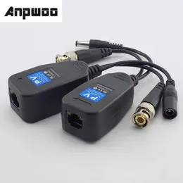 Anpwoo 1 par (2st) Passiv CCTV CoAX BNC Power Video Balun Transceiver -kontakter till RJ45 BNC Male för CCTV -videokamera