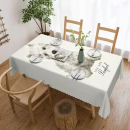 테이블 천 직사각형 웨스트 하이랜드 흰색 테리어 개 오일 방향 식탁보 야외 40 "-44"커버