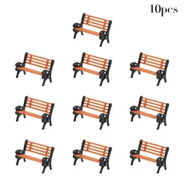 Decorative Flowers 10 Model Train HO Scale 1:87 Bench Chair Settee Street Park Layout Plastic Crafts Home Decor Kids Toys Garden Tools