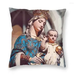 Kudde Mary Mother of Jesus Case 55x55cm Hem Dekorativt mode Our Lady Virgin Christian S Cover Square Pillow Case