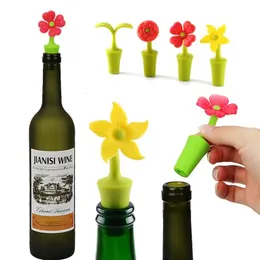 Flower Silicone Wine Bottle Stopper Beer Cork Convenience Champagne Sealing Kitchen Bar Accessories 240428