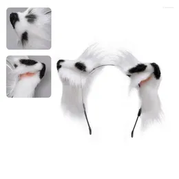 Zapasy imprezy Faux Fur Wolf Ear Pałą na głowę Pluszowy ogon Furry Flower Kitten Cosplay Cosplay