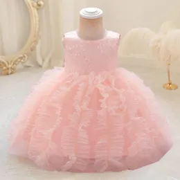 Vestidos meninas meninas garotas de 1º aniversário de festas de tule tule baptismo de tule de tule, vestido de noite para crianças para rosa, figurinos de gala de casamento de princesa