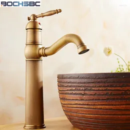Waschbecken Wasserhähne Bochsbc Eingriff Retro -Mixer Tap Ankunft hoher Bad -Toiletten Antiquitäten Bronze -Becken