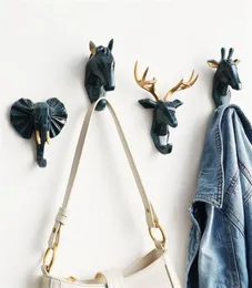 Animal Head Wall Hooks Key Holder Wall Dcor Horse Elephant Deer Head Key Hanger House Room Home Decor Umbrella Handbag Holder 20101260651