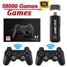 Console de videogame portátil GD10 Plus Wireless Controllers 4K HD TV Retro 50 emuladores 58000 jogos para presentes infantis 240510