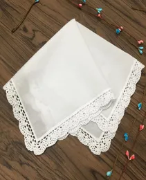 Conjunto de 12 têxteis domésticos lenço de mulheres lenço de algodão branco Casamento Hankies Hanky 12x12inch2805130