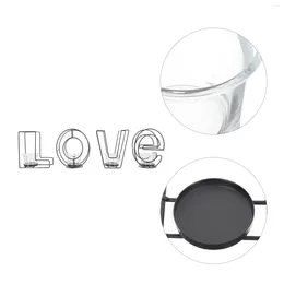 Candele 1 set tavolo da pranzo tazza di metallo un unico candelatura chic (nero)