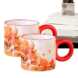 Mugs Dragon Ceramic Coffee Mug Porcelain Spring Festlig Novelty Drinking Cup For Wine Milk Latte Cocoa Drinkware Kitchen