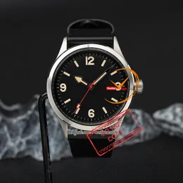 Heritage Ranger 79910 Automatyczna męska zegarek stalowa obudowa czarna tarcza białe markery arabskie skórzane paski sportowe Relij hombre montre hommes puretime pttd