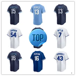 Kansas City Custom Royals Maglie da baseball 2 Garrett Hampson 28 Kyle Isbel 1 MJ Melendez 16 Hunter Renfroe 17 Nelson Velazquez 64 Nick Wittgren