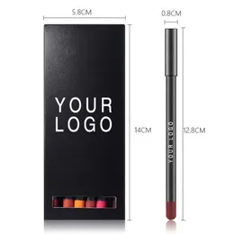 12PCS/SET WODNEPROOD LIG Pencil Sett Matte Lip Liner Długo trwałe makijaż Pensje Łatwy w noszeniu dostawcy makijażu prywatnej 240506