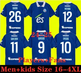 24 25 RC Strasburg Maglie da calcio domestica Maillot de Foot Bellegarde Ajorque 2024 2025 Mothiba Lienard Diarra Diarlo Djiku Delaine Aholou Kit Kit Shirt Football Shirt