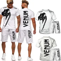 Sommertracksanzug Brief 3D Printed Herren T -Shirt Set 2 Stück übergroße grafische Gelegenheitsstream -Streetween -Kleidung Hip Hop Männlicher Anzug 240511