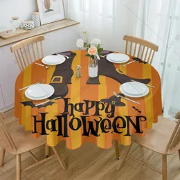 Tischtuch Halloween Witch Bat Stripes runde Tischdecke wasserdichte Hochzeitsfeier Urlaub Feiertag