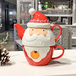 Кружки Рождественская оригинальная кофейная чашка керамическая эспрессо -чашки настраиваемые творческие подарки многоразовые тазас Creativas Cute Hy50cc