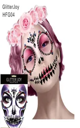 HFG04 Festival for the Dead Sugar Skull Inspired Face Jewel Rhinestone Sticker Party Body Art3139407
