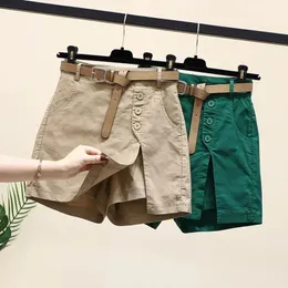 Short casual in cotone puro per donne in estate indossano versatili pantaloni aline versatili 240510