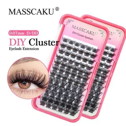 False Eyelashes MASSCAKU Super Soft Segmented Cosplay Eyelash Easy Grafting Lash Clusters Makeup at Home Russian Roll Fake Mink Q240510