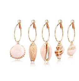 Unique Classical Colorful Shell Long Drop Earrings Women GirlJewelry European Bohemia White Conch Dangle Earrings GB8923583909