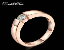 Mode smycken dubbelmässa prinsessa klipper stenförlovningsringar för rosguldfärg kvinnor39s ring smycken DFR4005974485