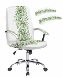 Coperture per sedie a base di acquerello eucalipto foglie elastico per ufficio da gioco per ufficio Poldone protettore sede della protezione