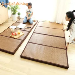 Teppiche herzlich glänzende Klappmatte Dicke japanische Tatami Rattan Schlafpad Sommerstudent Kinder Kindergarten Nickerchen Schlafzimmer Schlafzimmer