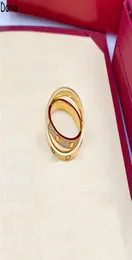 Donia Biżuteria luksusowy pierścionek europejski i amerykański podwójny pierścień Titanium Microset cyrkon Creative Desigte2501577