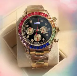 Popolare giorno unisex day time guardano moda colofrul diamanti anello uomini orologi da donna batteria al quarzo ladies presidente del braccialetto orologio relogio maschilino