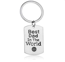 12 PcsLot Dad In The World Charm Keychain Family Men Son Daughter Father 039S Day Gift Key Ring Papa Daddy Car Keyring Je4712456