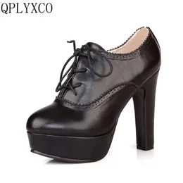 Qplyxco 2017 New Big صغير الحجم 31-47 Women Stiletto High Heel Shoes Sexy Lady Platfor