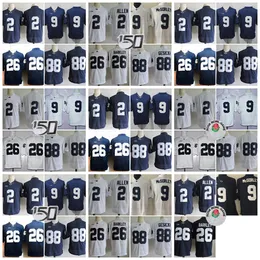 Penn State Nittany 88 Mike Gesicki Football Jerseys College Marcus Allen 9 Trace McSorley 26 Saquon Barkley No Name White Navy Jersey Rose Patch S-XXXL