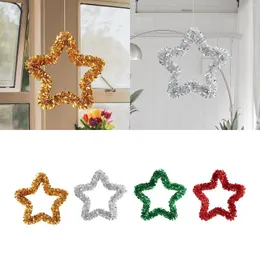 Декоративные цветы звездные венок, висящие рождественские пентаграмма гирлянда для дерева входной двери