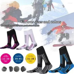 Skarpetki sportowe zimowe ciepłe pończochy na nartach dla kobiet mężczyźni dzieci antyogradno-narciarskie odzież sportowa
