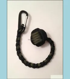 Kluczowe pierścienie biżuteria Monkey Pięść klęcznik 1 Quot Steel Ball Self Obrona 550 Paracord ręcznie wykonany w Chinach Drop dostawa 2021 PV6B1909326