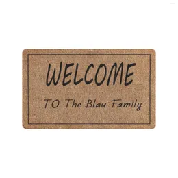 Tapetes bem-vindos ao nome da família personalizada capacho personalizado de borracha externa não deslizamento de tapete decoração de casa de decoração de entrada da porta do chão