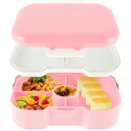 أدوات المائدة أطفال Bento Box 1300ml سعة كبيرة 5 مقصورات مختومة وجبة مقاومة للتسرب ميكروويزر حاوية لطيفة