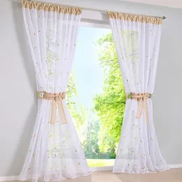 Curtain Modern Fashion Embroidered Sheer Window Curtains For Living Room Bedroom Blinds Tulle Cortinas Children 2024
