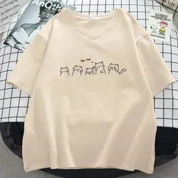 Plus Size 6XL 150KG Womens Tshirts Harajuku Big Tops Cat Printed O Neck Short Sleeves Loose Summer Kawaii Tshirt 240426