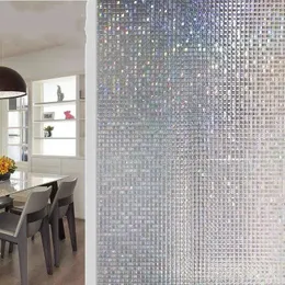 Fensteraufkleber 3D Mosaic Static Square Privacy Film Glass Door Aufkleber undurchsichtiger nicht klebender Büro-Heimfolie Dekorative 45/60 300 cm