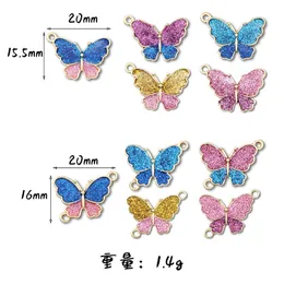 Cell Mobile Phone Straps & Charms Cartoon Cute Butterfly DIY Pendant Keychain Case Alloy Dripping Oil Earring Necklace Bag Jewelry Accessories Wholesale #009