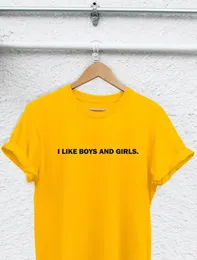여자 T 셔츠 skuggnas 나는 소년과 여자를 좋아한다.