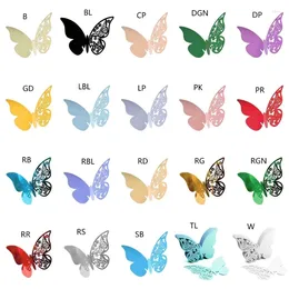 Party Favor 100pcs Butterfly Name Place Card Wine Glass Cup Paper Ornament For Wedding Birthday High Feet Decoration