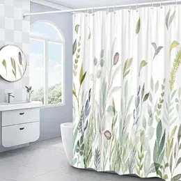 Занавески для душа листья занавес садовое растение зеленый лист свежий деревенский стиль декор ванной комната ванна