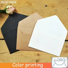 Gift Wrap 20Pcs/lot Classical White Black Kraft Blank Mini Paper Window Envelopes Wedding Invitation Envelope