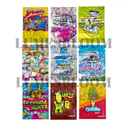 Storage Bags 1G Flat Mylar Bag Hologramic Cartoon Empty Reusable Zipper Aluminum Foil Clear Window Smellproof Packaging Customize