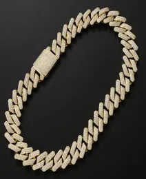 Colar de Hip Hop Chain Chain Link Chain 1618202224 polegadas Colares de designer de pedra de zircônia cúbica Mens 789 polegadas pulseiras 14K Gold1729192432343