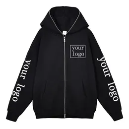 Anpassade zip up hoodies män kvinnor personlig tryckt tröja design ditt eget mönster y2k streetwear dragkedja jacka rockar 240429