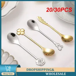 Кофе Scoops 20/30ps Scoop Mini Stainele Steel Rose Shape Tea Spoons Spoon Creative Teaspoons